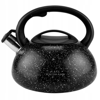 kanvica s píšťalkou, oceľová, indukcia, mramor, 3 l